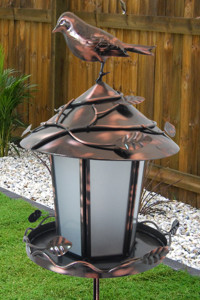 Solar Powered, Lighted Bird Feeder & Garden Light