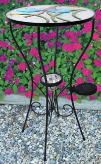 Solar Lit Dragonfly Patio Side Table