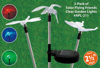 3-Pack of Flying Friends Solar Garden Lights