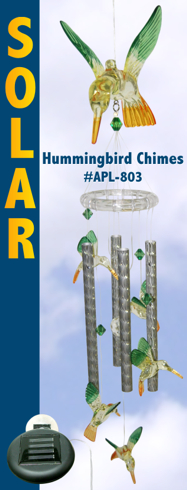 Hummingbird Solar Lighted Wind Chimes