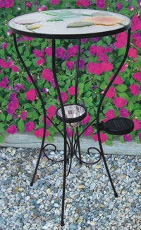 Solar Lit Hummingbird Patio Side Table